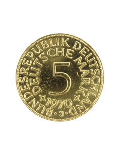 5 DM goudkleurige munt