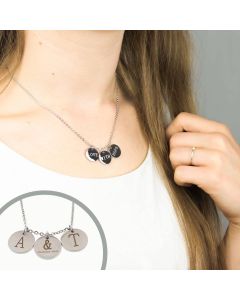 Gegraveerde ketting Love with Hope met drie hangers