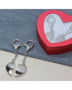 Duo heart keyring