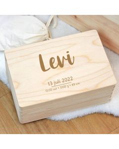 Personaliseerbare houten herinneringskist met naam