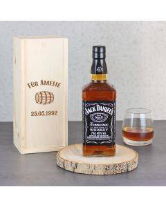 Jack Daniel&#039;s Whisky in personalisierbarer Holzkiste