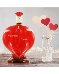 Wine in heart bottle