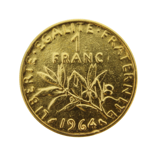 1 Franc-Münze vergoldet