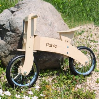 Bicicleta de aprendizaje de madera con personalización