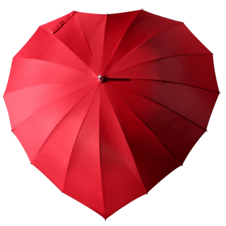 Heart umbrella red