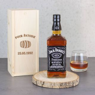 Whiskey Jack Daniel´s dans un coffret en bois personnalisable