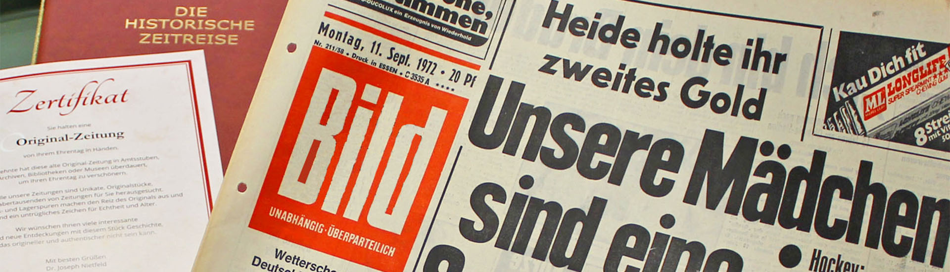 Zeitung vom Geburtstag verschenken